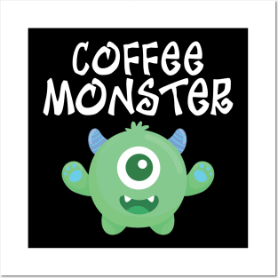 Cute Coffee Monster Posters and Art